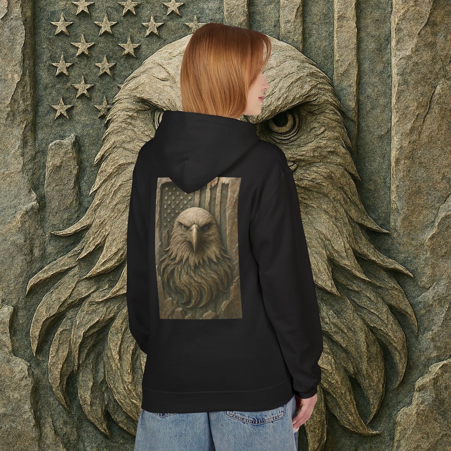 Freedom Eagle, USA, Cozy Animal Print Hoodie, Perfect for Everyday Wear, Gifts for Animal Lovers, Casual Outfits, Outdoor Adventures