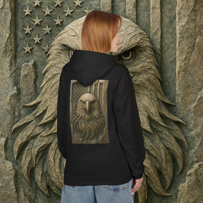 Freedom Eagle, USA, Cozy Animal Print Hoodie, Perfect for Everyday Wear, Gifts for Animal Lovers, Casual Outfits, Outdoor Adventures