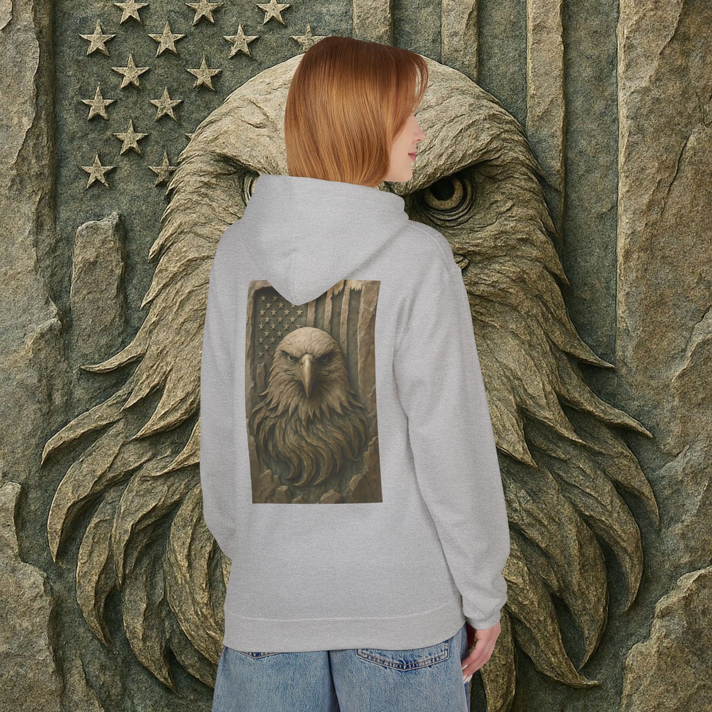 Freedom Eagle, USA, Cozy Animal Print Hoodie, Perfect for Everyday Wear, Gifts for Animal Lovers, Casual Outfits, Outdoor Adventures