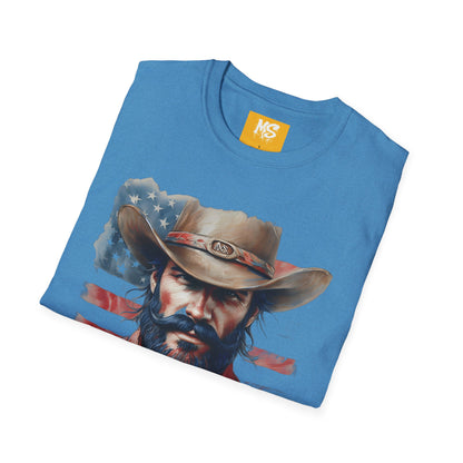 Born Country Unisex Softstyle T-Shirt - Vintage Western Graphic Tee