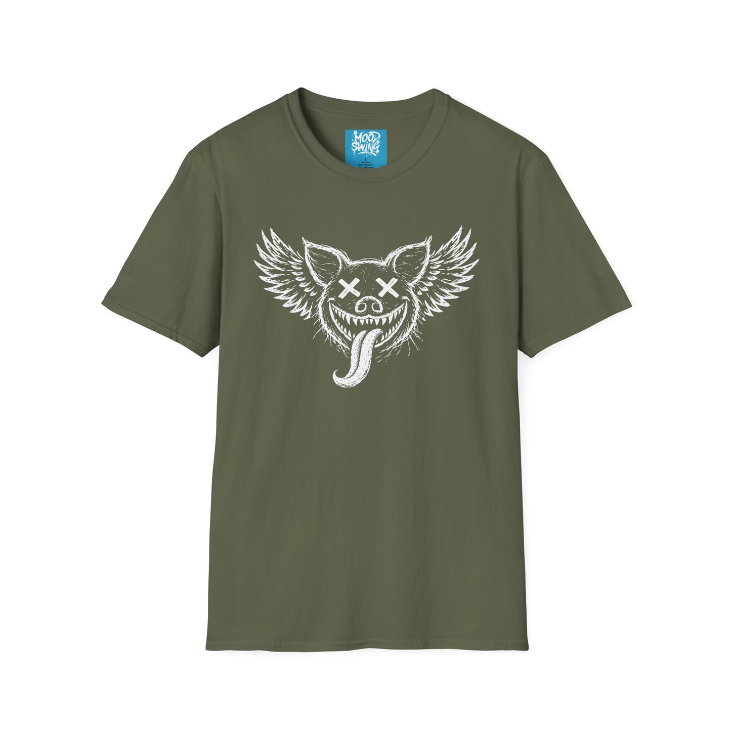 Winged Grinning pig Graphic T-Shirt