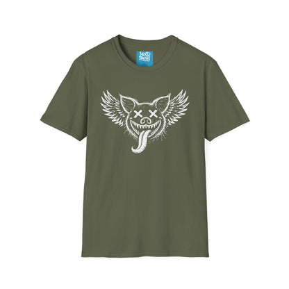 Winged Grinning pig Graphic T-Shirt