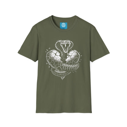 Cobra Heart T-Shirt — Vintage Snake Graphic Tee for Snake Lovers & Bikers