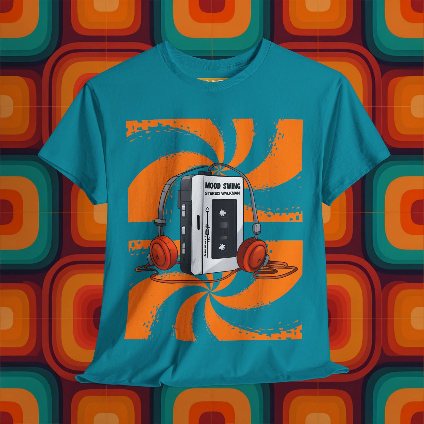 Retro Vibes Unisex Heavy Cotton Tee - Stylish 80s Walkman Graphic T-Shirt
