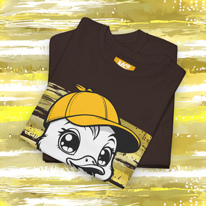 Cute Skateboarding Duck Unisex Heavy Cotton Tee