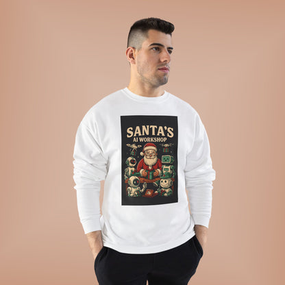 Santa's AI Workshop Sweatshirt — Retro Holiday Tech Christmas Crewneck