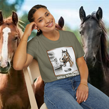 Funny Horse-Themed Unisex T-Shirt - "Why the Long Face?"