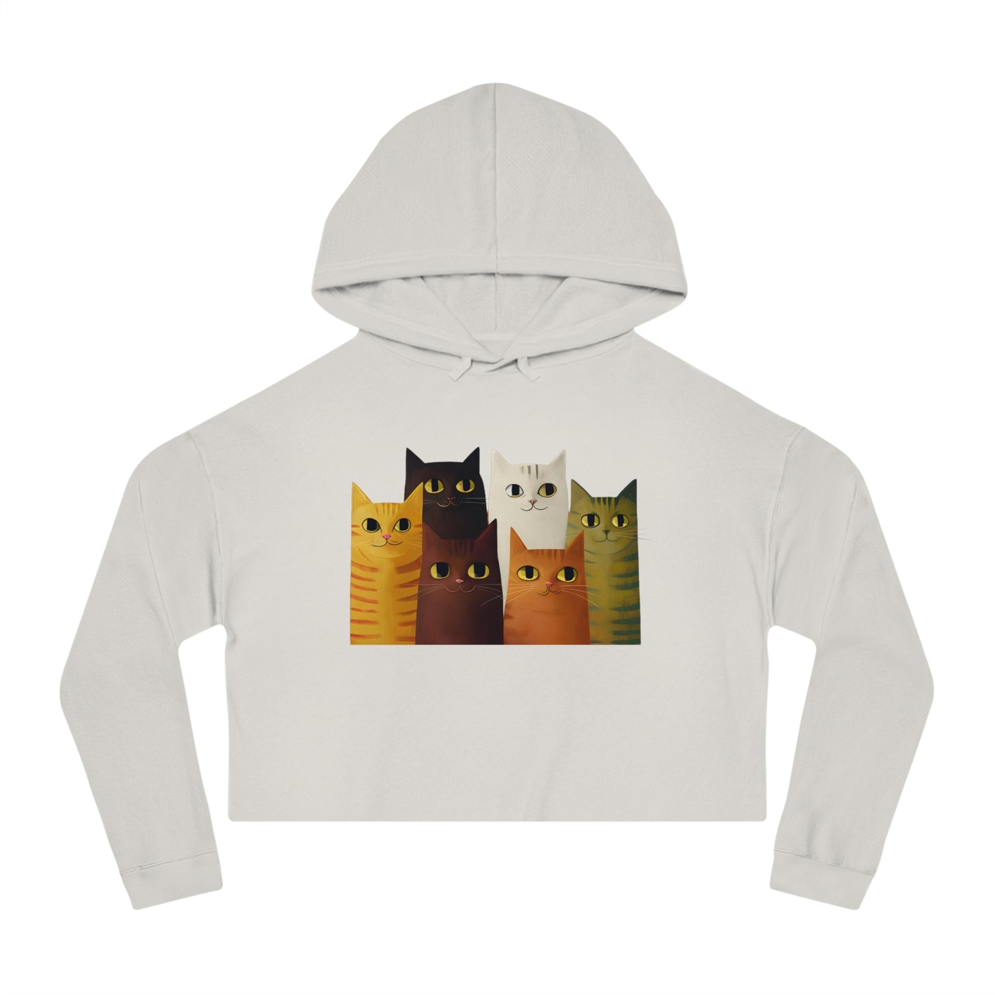 "Kitten Cuddle" Women’s Cropped Hooded Sweatshirt