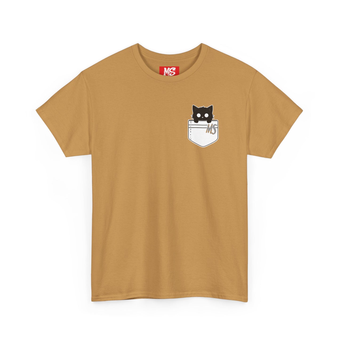Cute Cat Pocket Unisex Heavy Cotton Tee