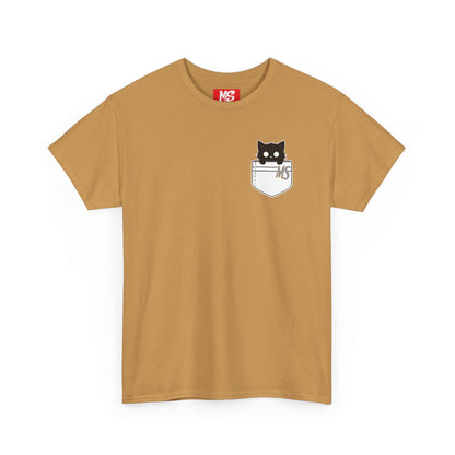 Cute Cat Pocket Unisex Heavy Cotton Tee