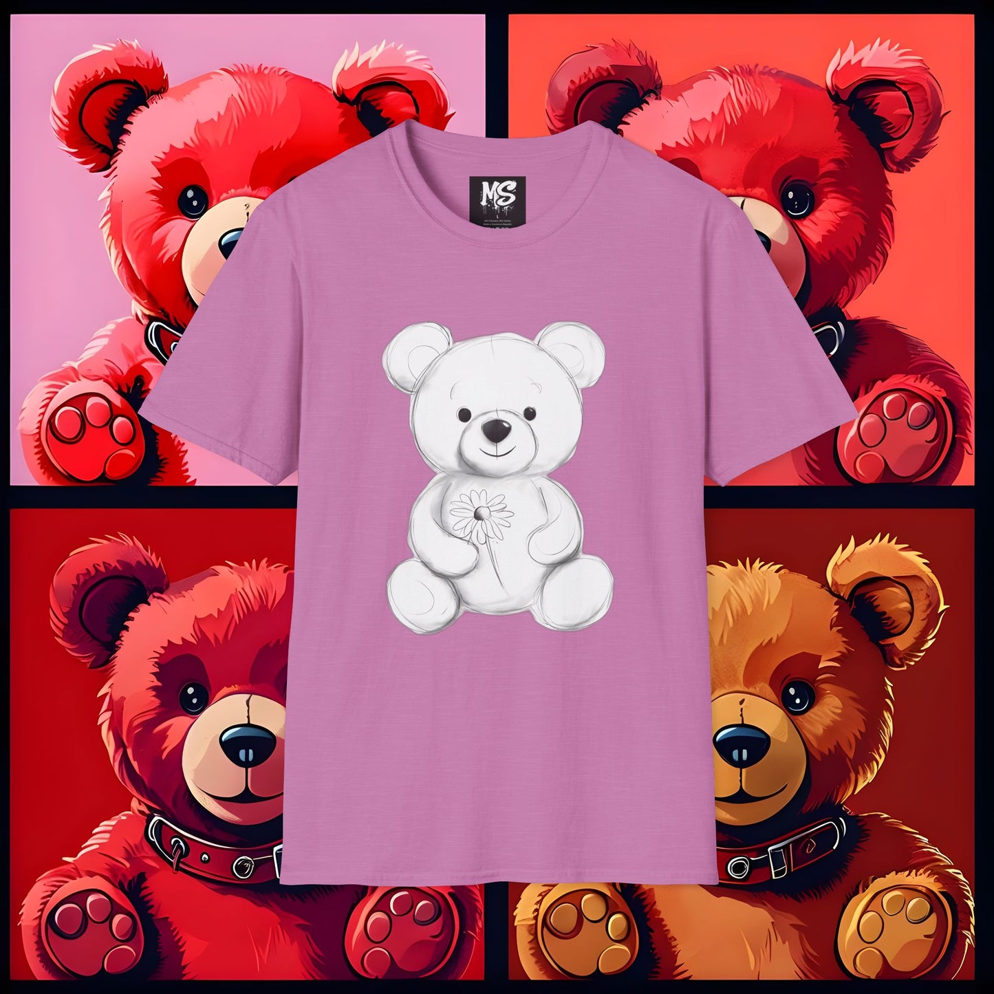 " Teddy Daisy" Unisex Softstyle T-Shirt