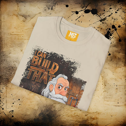 I Can Build That Unisex Softstyle T-Shirt – Perfect Gift for Builders and DIY Enthusiasts