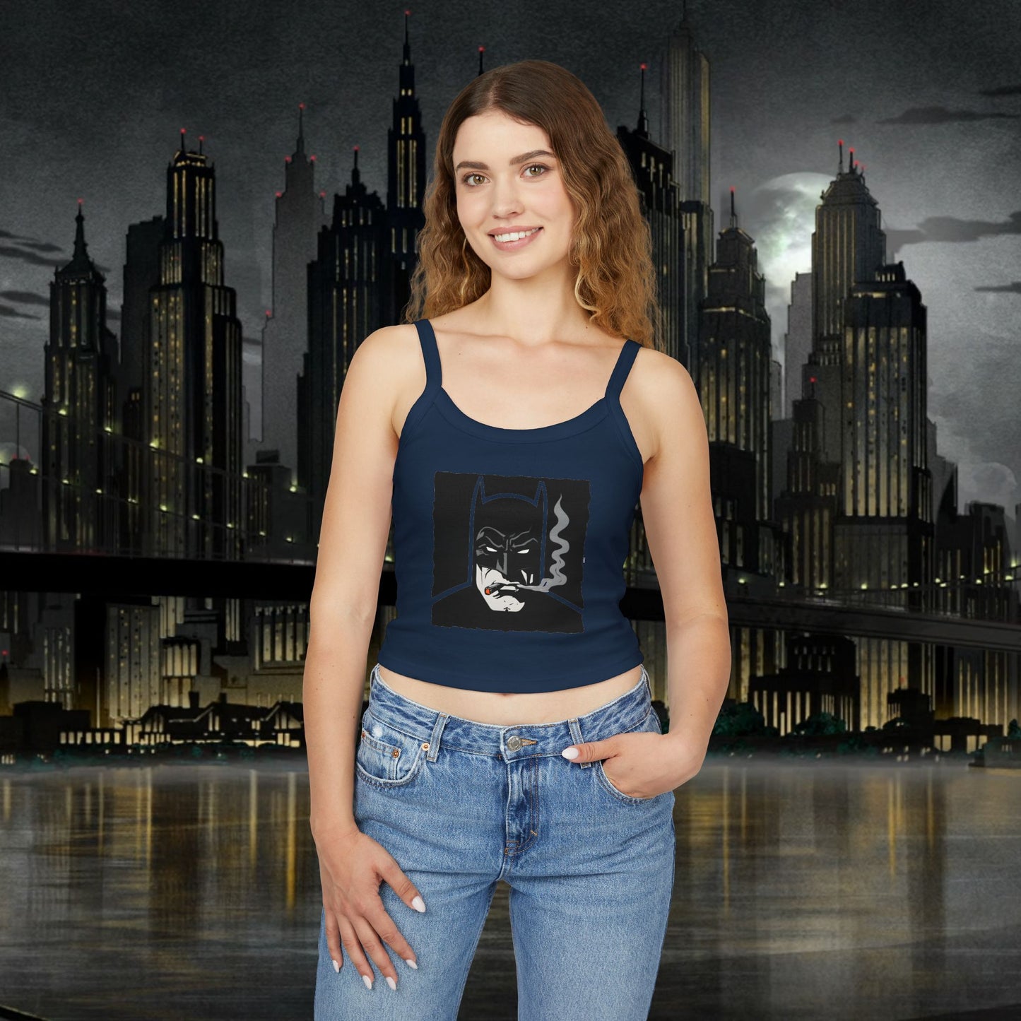 Batman Graphic Women's Spaghetti Strap Tank Top - Stylish & Comfort Fit for Fans