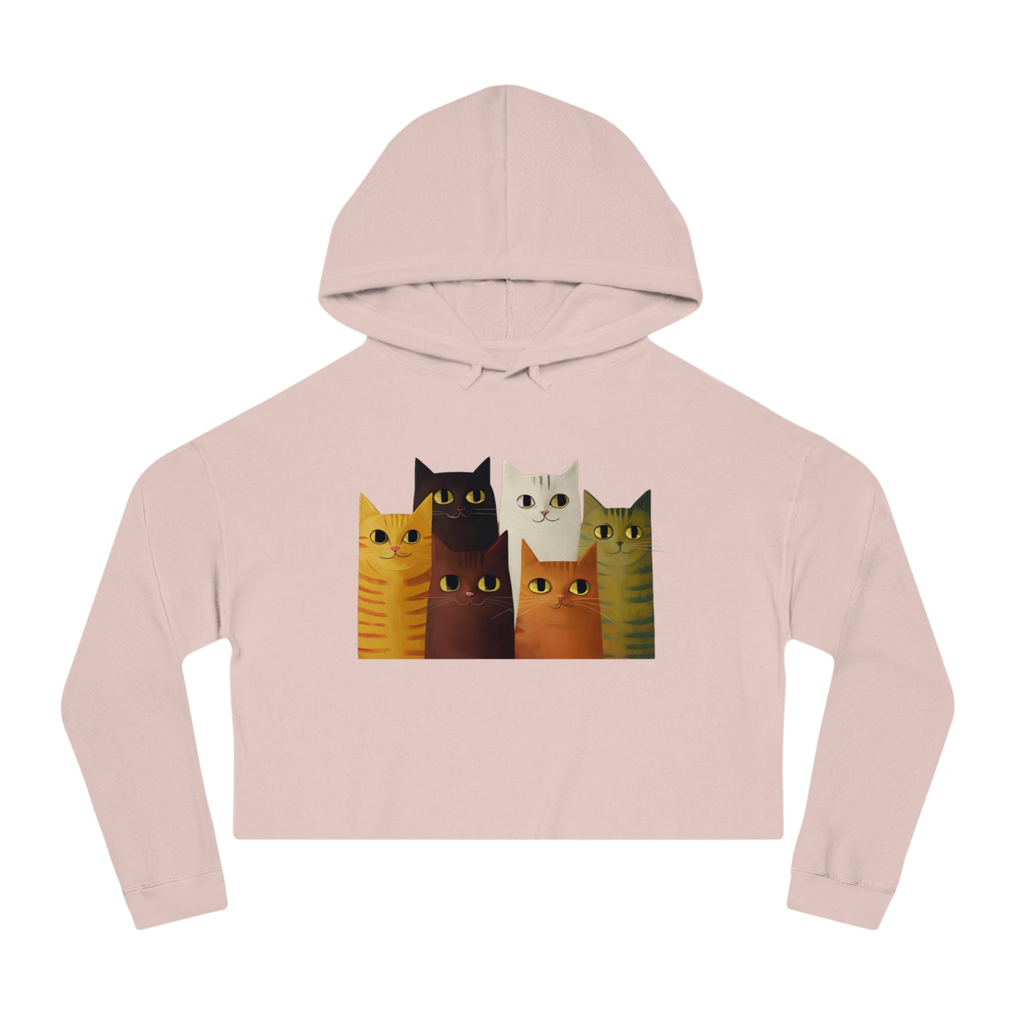 "Kitten Cuddle" Women’s Cropped Hooded Sweatshirt
