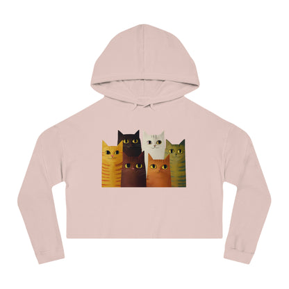 "Kitten Cuddle" Women’s Cropped Hooded Sweatshirt