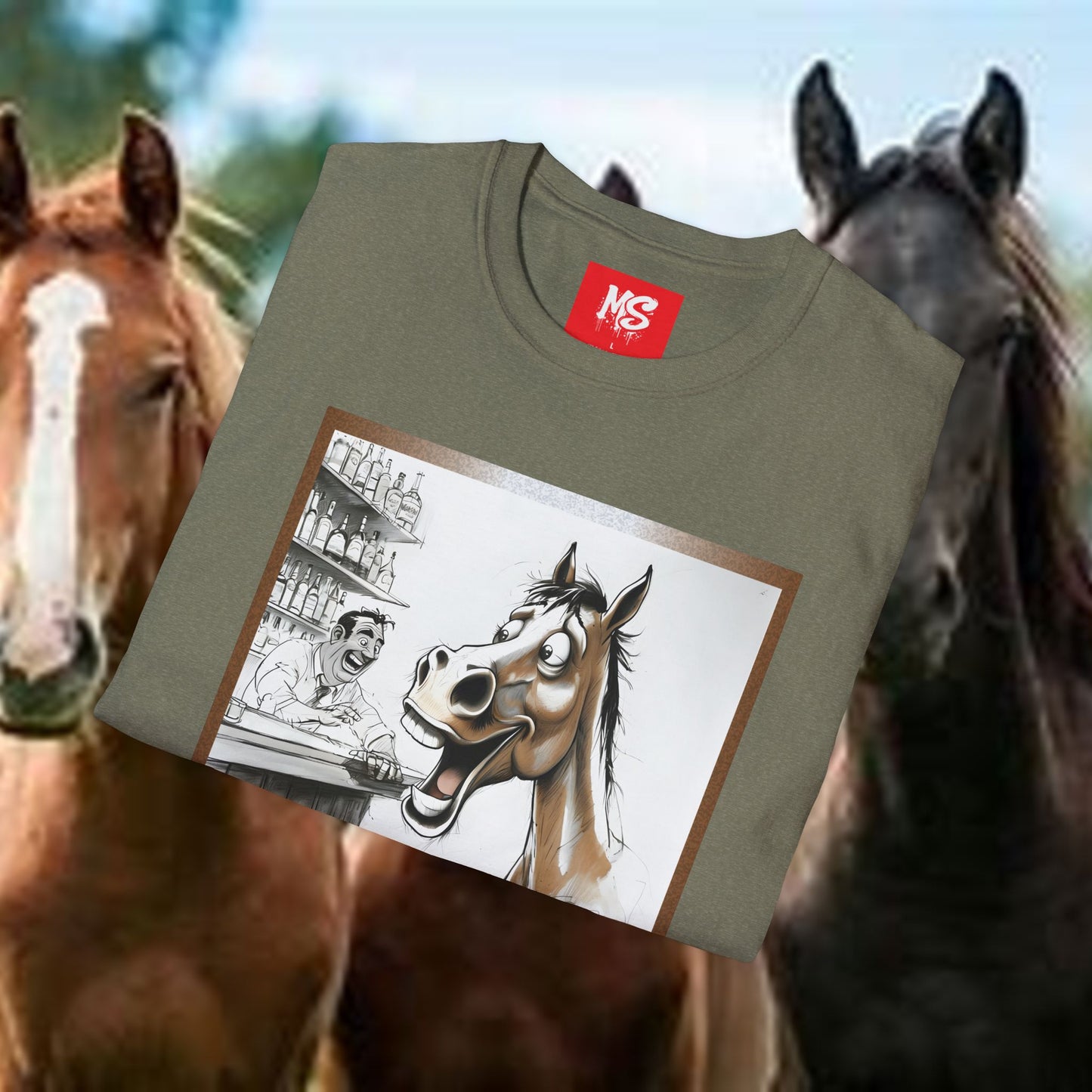 Funny Horse-Themed Unisex T-Shirt - "Why the Long Face?"