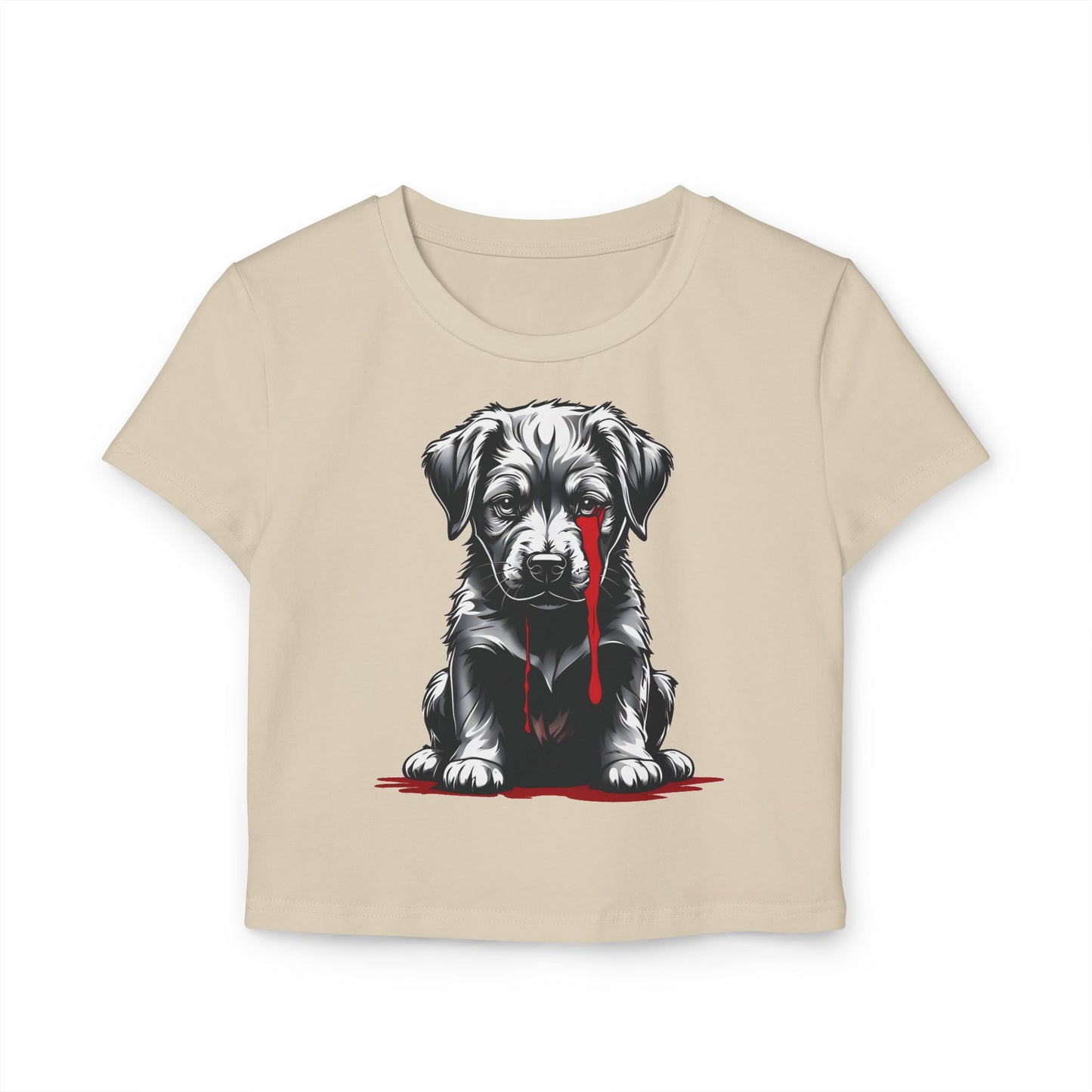"Tearful Puppy" Women's Baby Tee