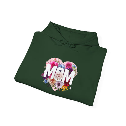 Mom Heart Floral Hoodie - Unisex Heavy Blend™ Sweatshirt for Mother's Day