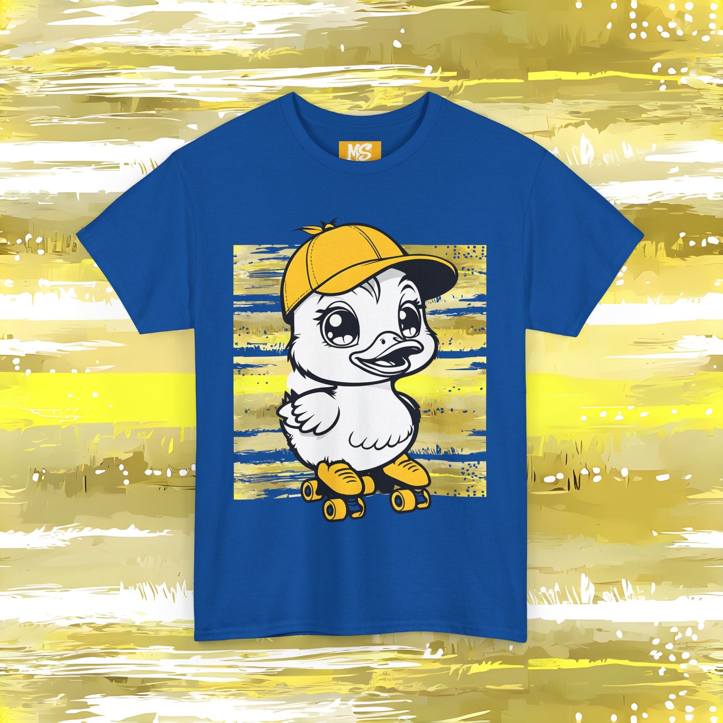 Cute Skateboarding Duck Unisex Heavy Cotton Tee