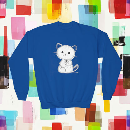 Youth Crewneck Sweatshirt kitten cat