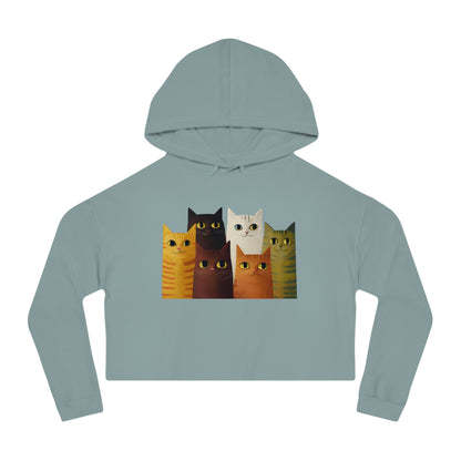 "Kitten Cuddle" Women’s Cropped Hooded Sweatshirt