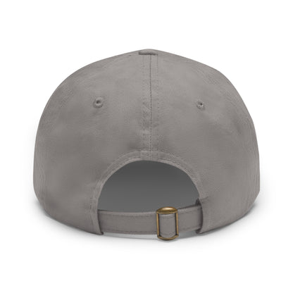 Vintage Dad Hat with Leather Patch - "I'm Too Old for This"