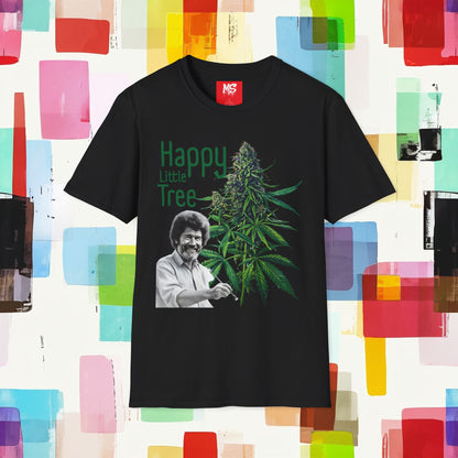 Happy Little Tree Unisex Softstyle T-Shirt - Fun Cannabis Inspired Design