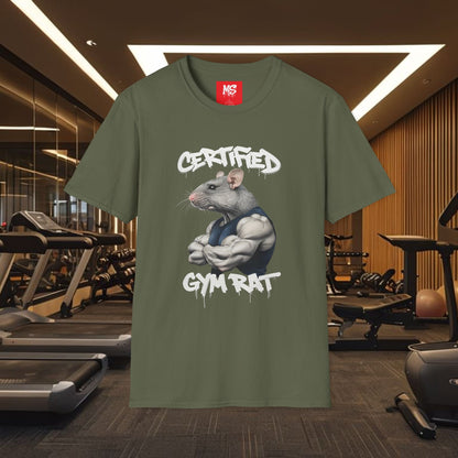 Certified Gym Rat Unisex Softstyle T-Shirt - Fitness Apparel for Workout Enthusiasts
