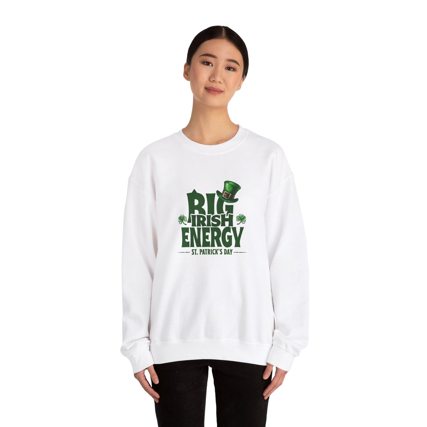 Big Irish Energy Crewneck Sweatshirt for St. Patrick's Day