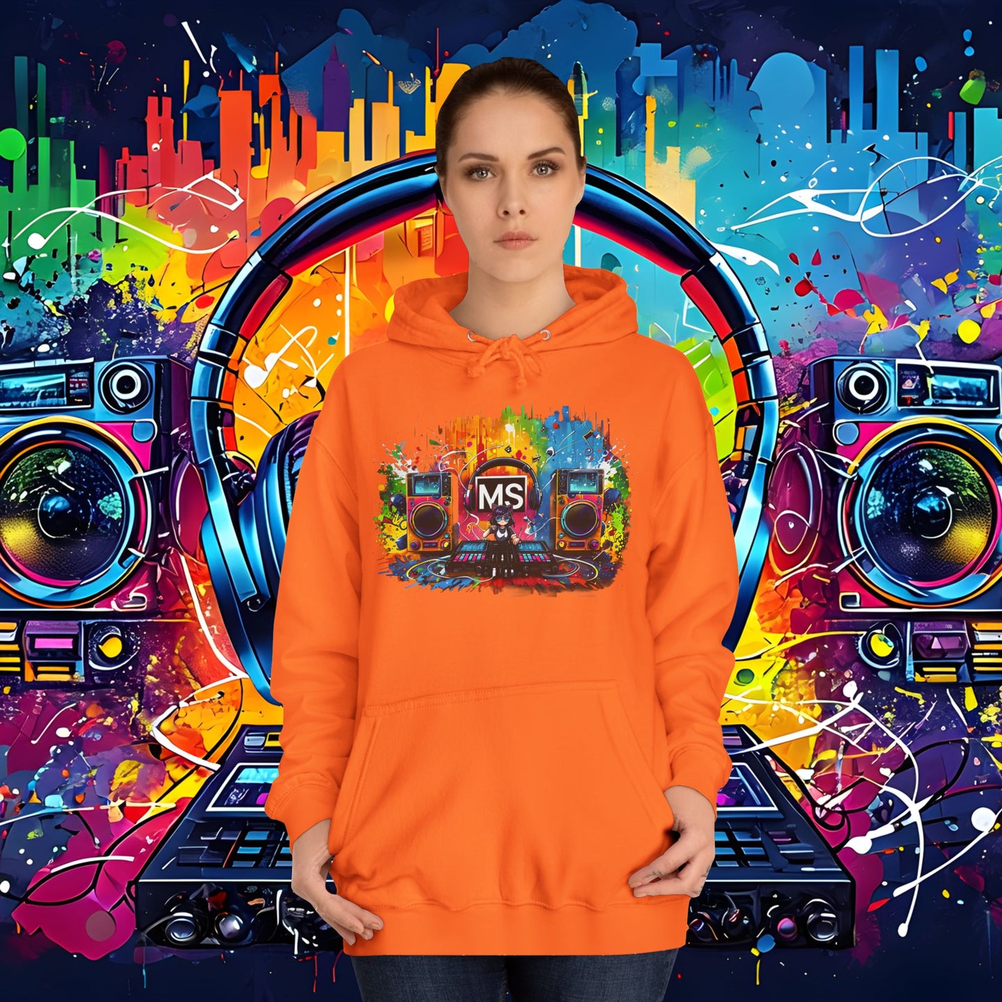 Vibrant Music Festival Unisex College Hoodie - Perfect for Concerts & Casual Wear DJ