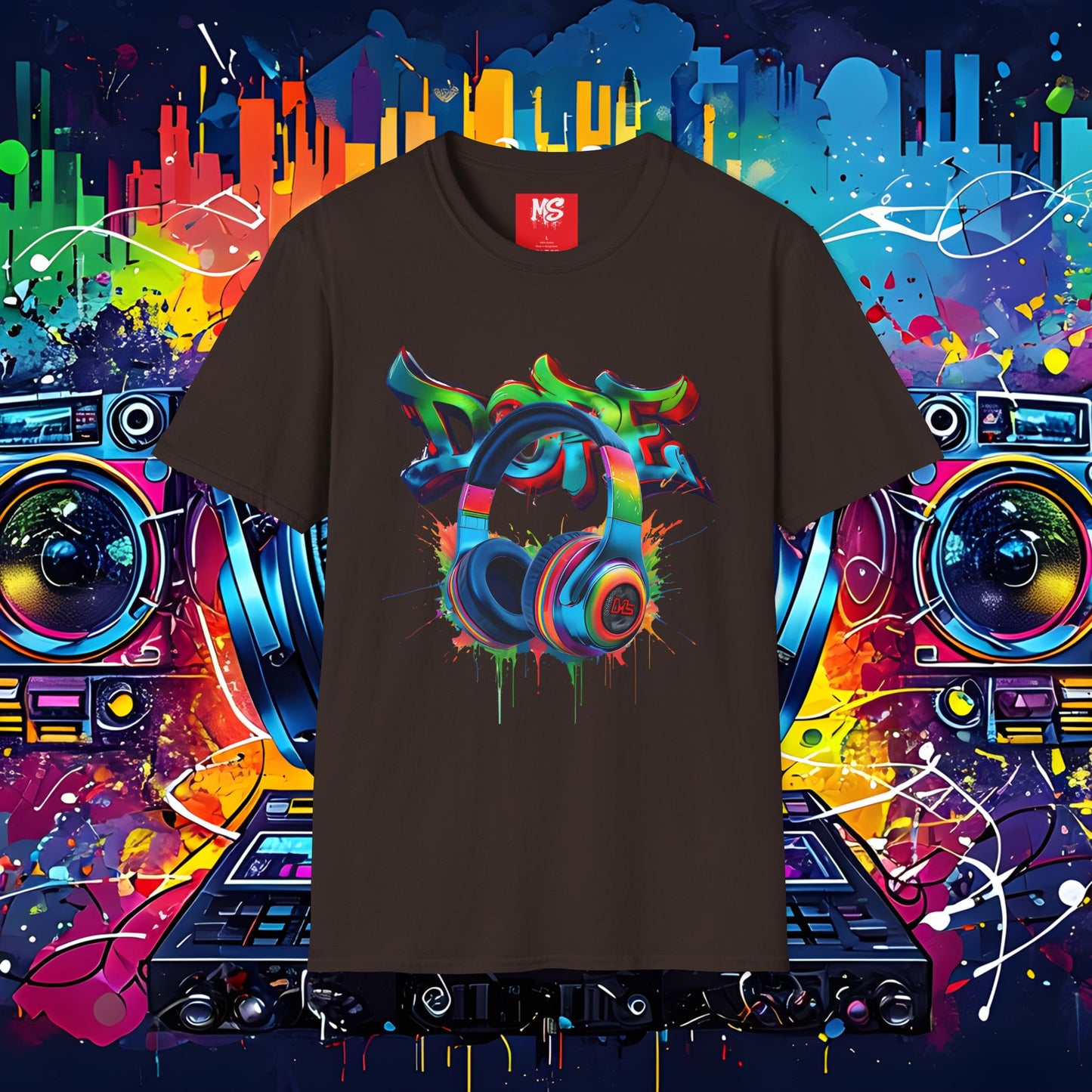 Vibrant DJ Graffiti T-Shirt for Music Lovers