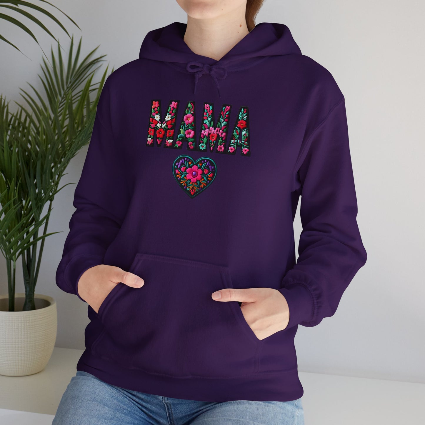 Floral Mama Hoodie - Cozy Unisex Heavy Blend™ Sweatshirt for Moms