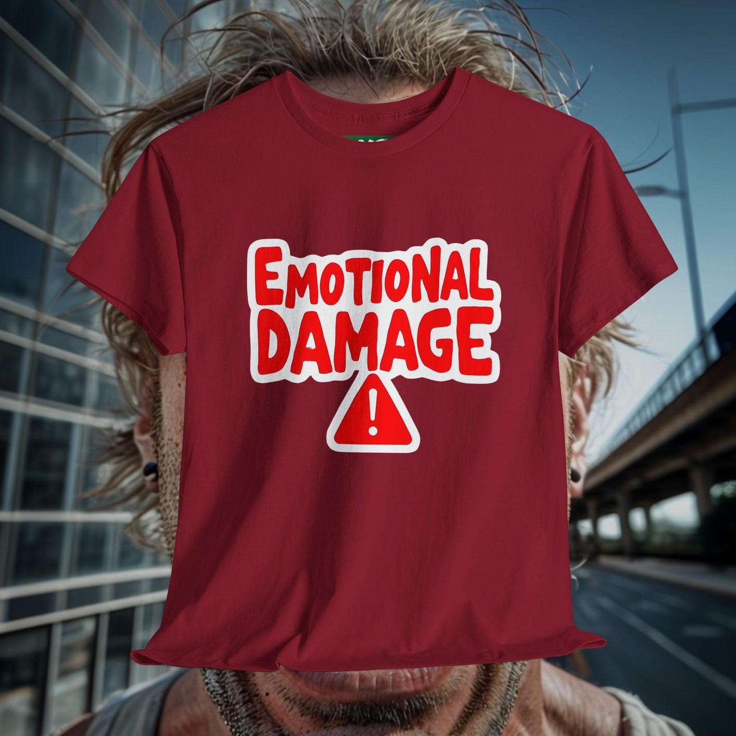 Emotional Damage Unisex Heavy Cotton Tee - Funny Graphic Shirt for Casual Wear