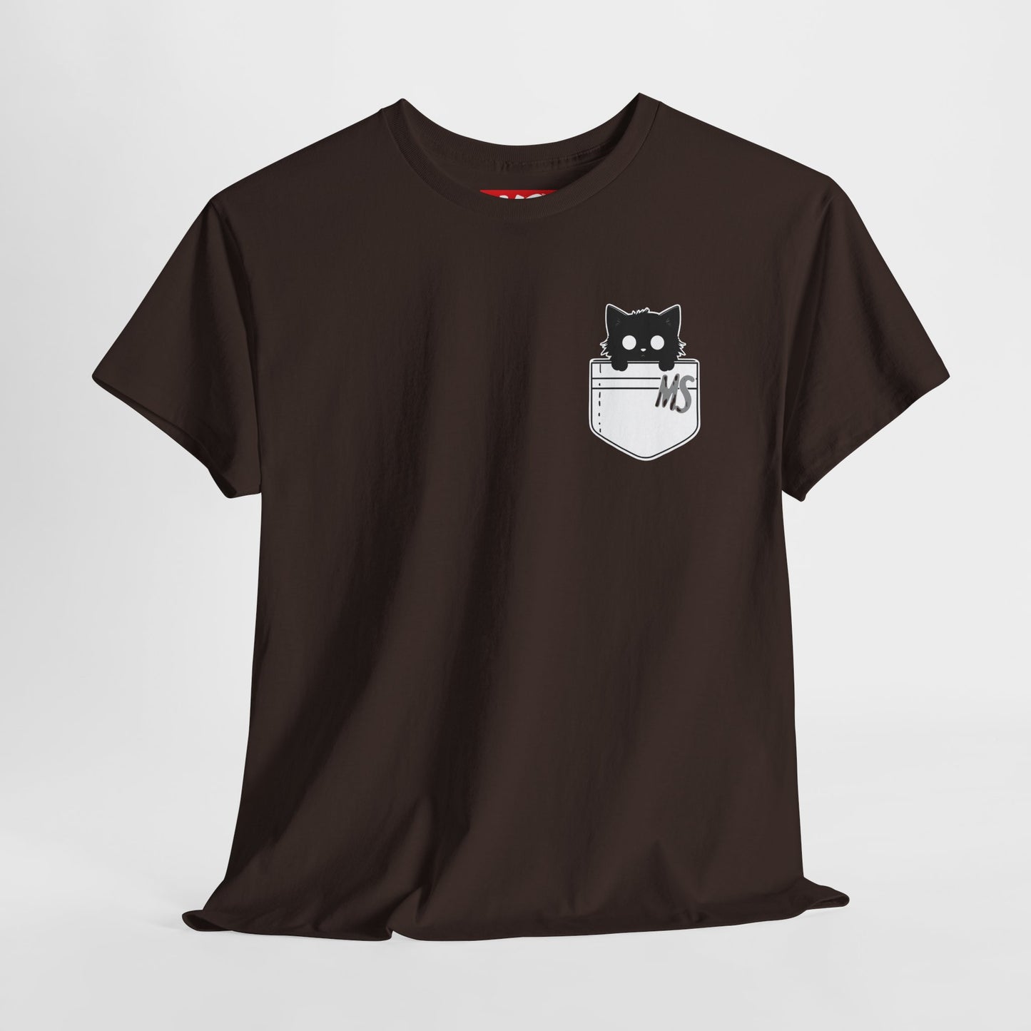 Cute Cat Pocket Unisex Heavy Cotton Tee