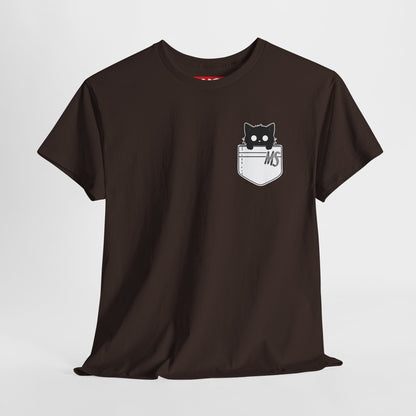 Cute Cat Pocket Unisex Heavy Cotton Tee