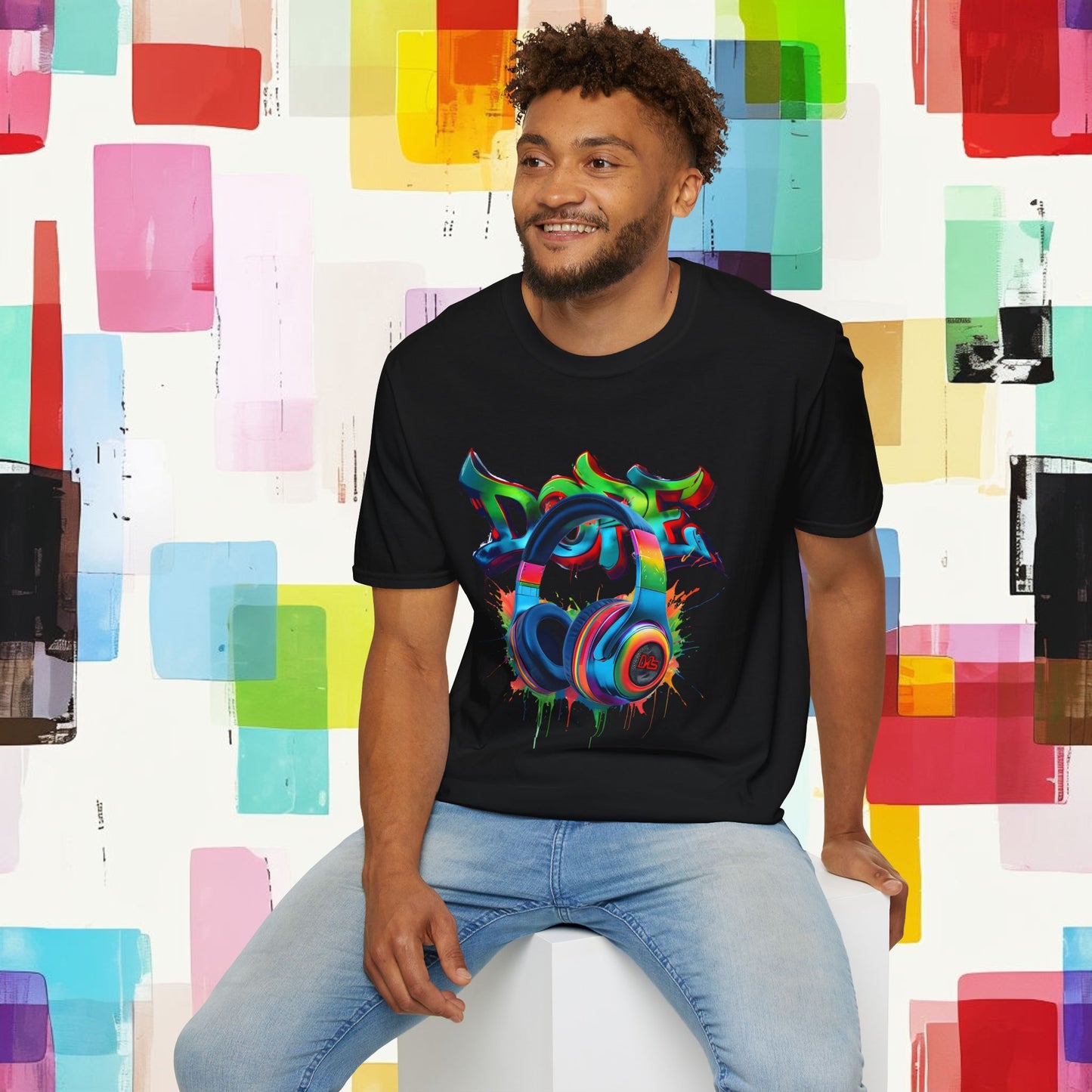 Vibrant DJ Graffiti T-Shirt for Music Lovers