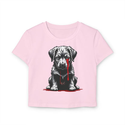"Tearful Puppy" Women's Baby Tee