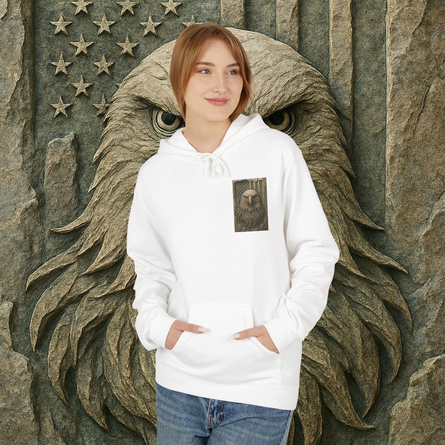 Freedom Eagle, USA, Cozy Animal Print Hoodie, Perfect for Everyday Wear, Gifts for Animal Lovers, Casual Outfits, Outdoor Adventures