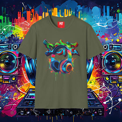 Vibrant DJ Graffiti T-Shirt for Music Lovers