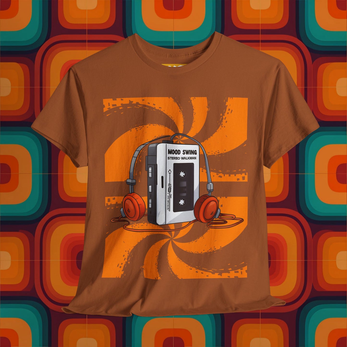 Retro Vibes Unisex Heavy Cotton Tee - Stylish 80s Walkman Graphic T-Shirt