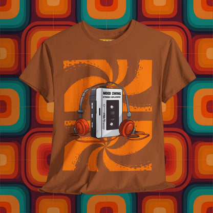 Retro Vibes Unisex Heavy Cotton Tee - Stylish 80s Walkman Graphic T-Shirt