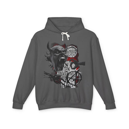 Anarchy Inspired Unisex Lightweight Hooded Sweatshirt - Edgy Streetwear for Cool Fashion Lovers