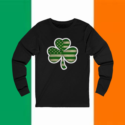 Patriotic Shamrock Long Sleeve Tee | Unisex St. Patrick's Day Shirt