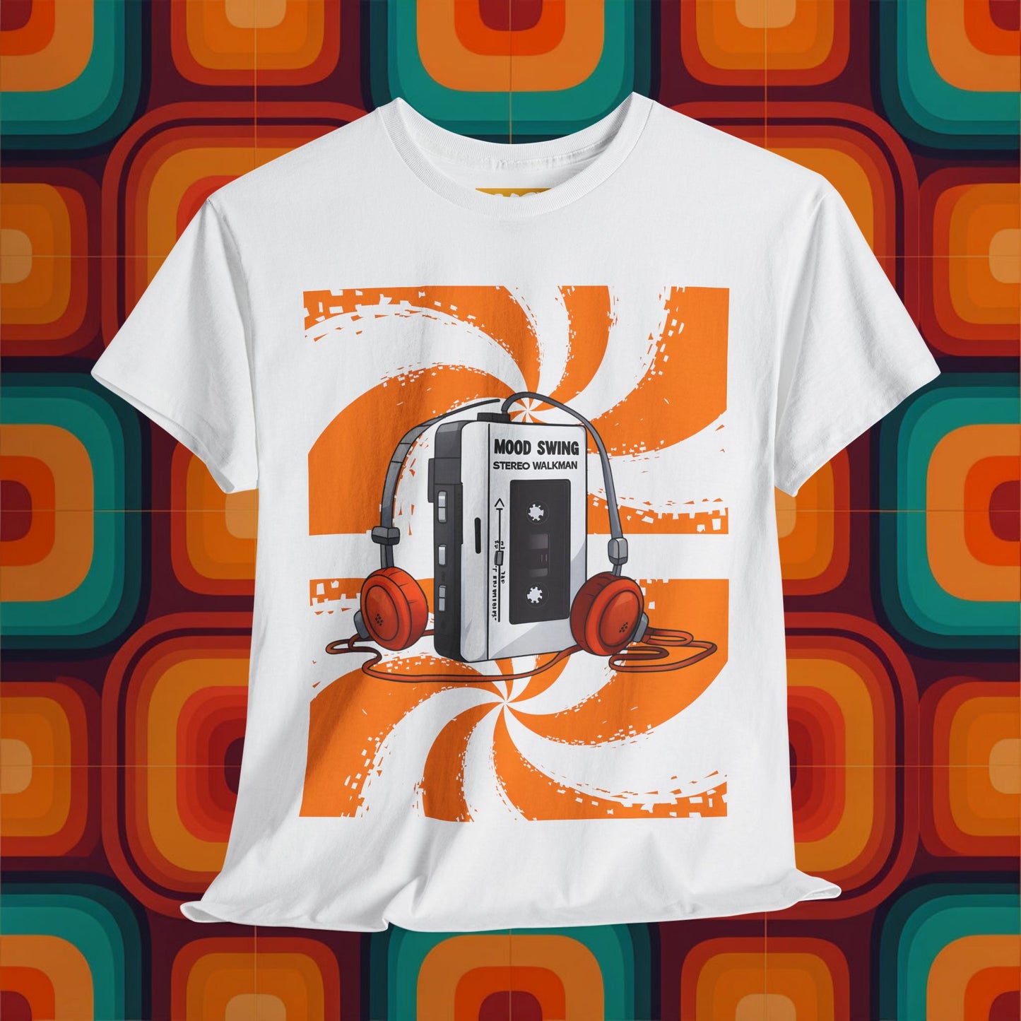 Retro Vibes Unisex Heavy Cotton Tee - Stylish 80s Walkman Graphic T-Shirt
