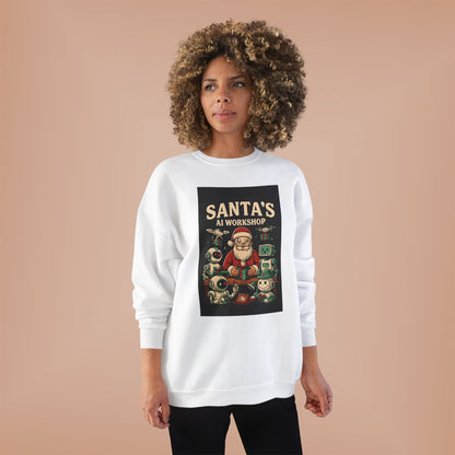 Santa's AI Workshop Sweatshirt — Retro Holiday Tech Christmas Crewneck