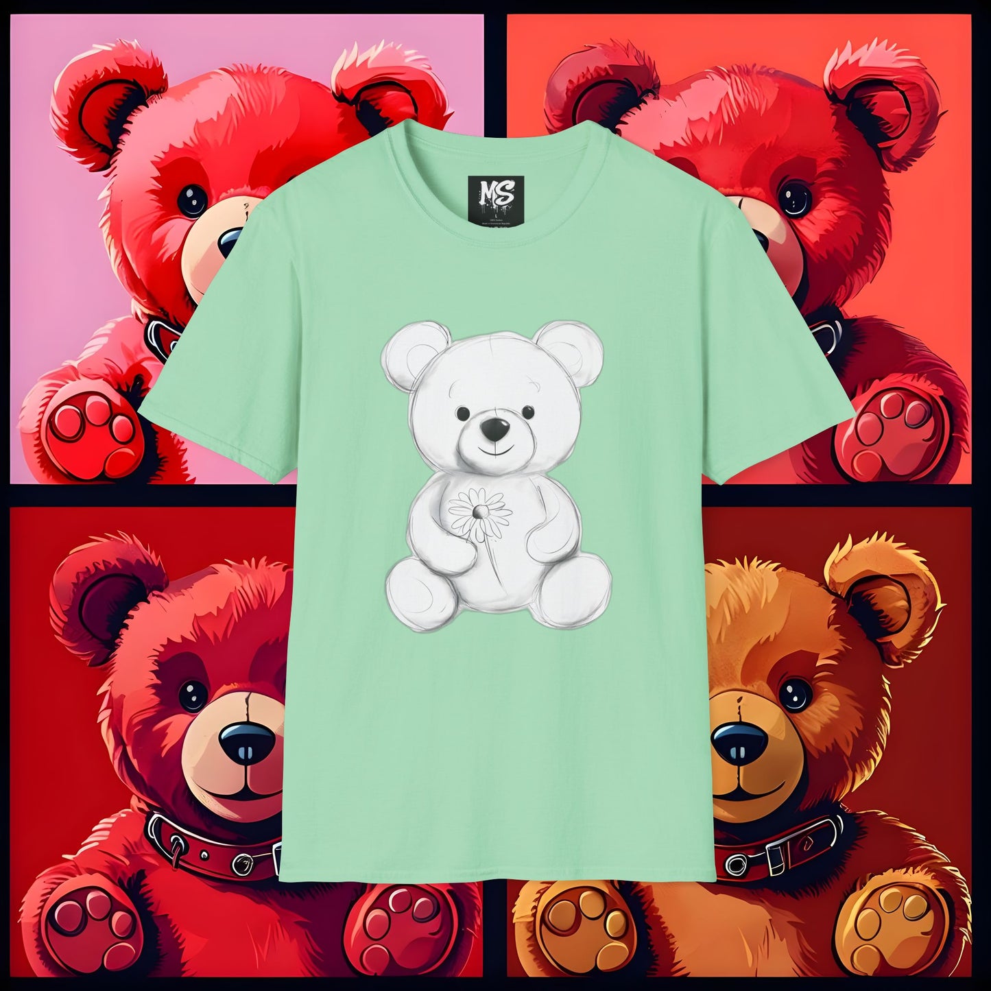 " Teddy Daisy" Unisex Softstyle T-Shirt