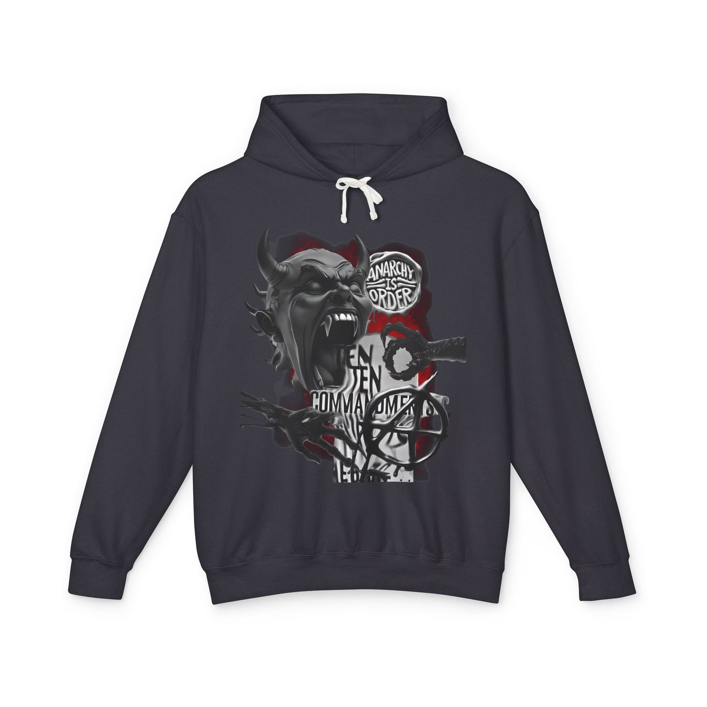 Anarchy Inspired Unisex Lightweight Hooded Sweatshirt - Edgy Streetwear for Cool Fashion Lovers