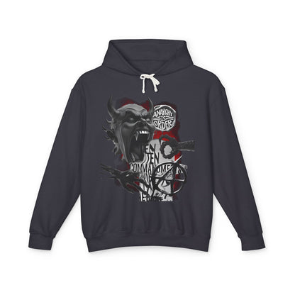 Anarchy Inspired Unisex Lightweight Hooded Sweatshirt - Edgy Streetwear for Cool Fashion Lovers