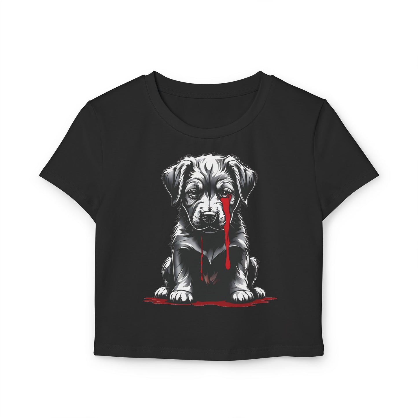 "Tearful Puppy" Women's Baby Tee
