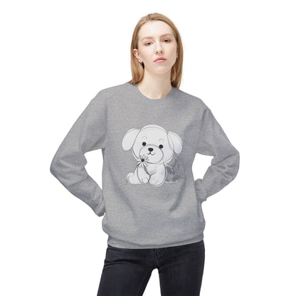 Cute Puppy Graphic Crewneck Sweatshirt - Unisex Softstyle Fleece